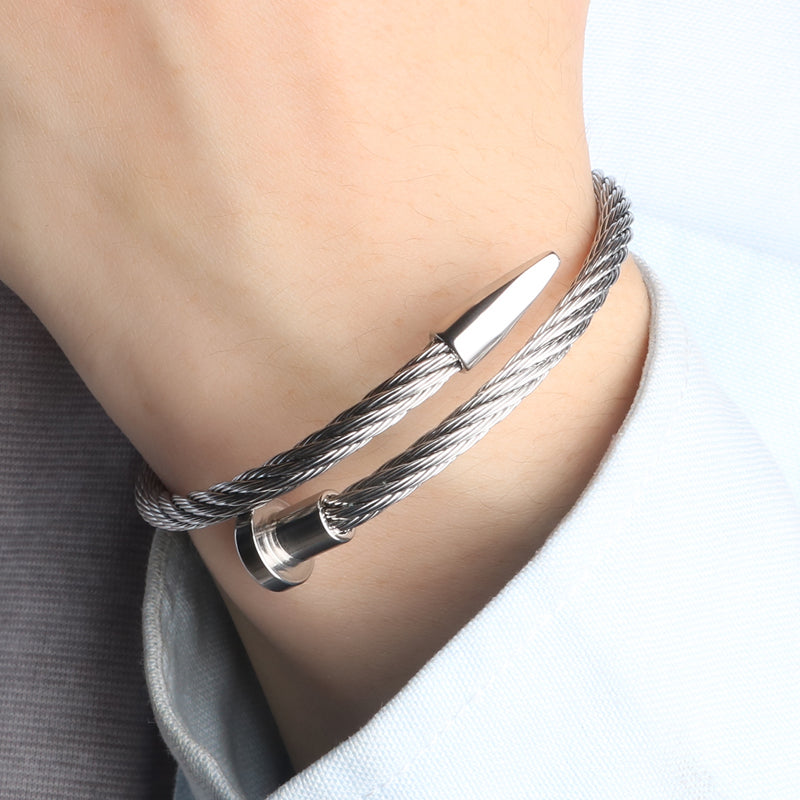 1 Piece Fashion Stripe Stainless Steel Plating Men'S Bracelets