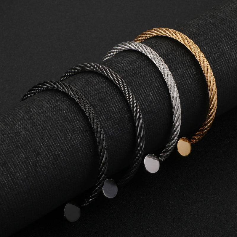 1 Piece Fashion Stripe Stainless Steel Plating Men'S Bracelets