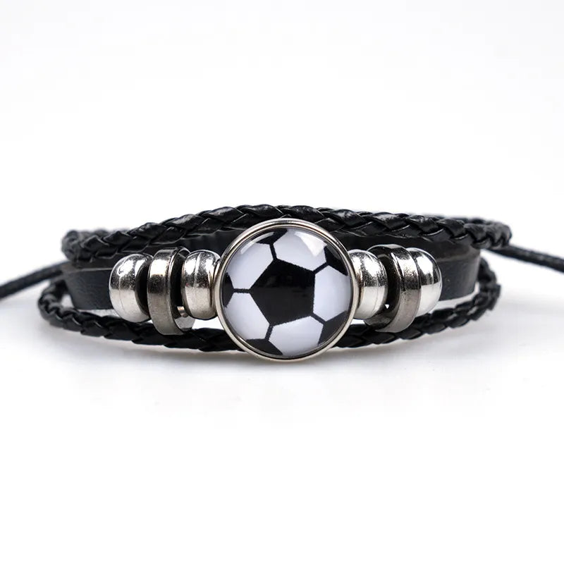 Sports Football Leather Men'S Bracelets